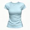 Damen Slim Fit Rundhals Kurzarm T-Shirt - Sommer 2026 Vielseitiges Basic Top