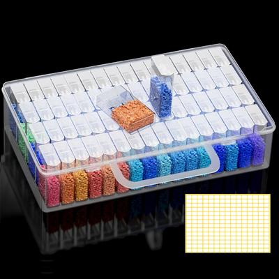 64 Príslušenstvo k mriežkovým diamantovým maľbám Úložný box Úložné kontajnery 5D diamantovej maľby