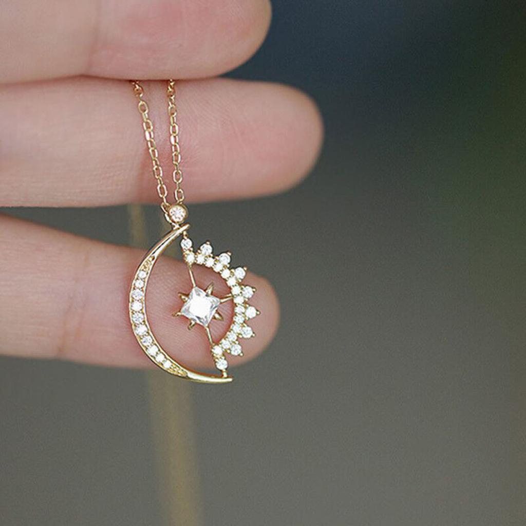 Fashion Trendy Light Luxury Niche Design Sense Collarbone Chain Temperament Simple Ins Cold Wind Sun Moon Star Neckl