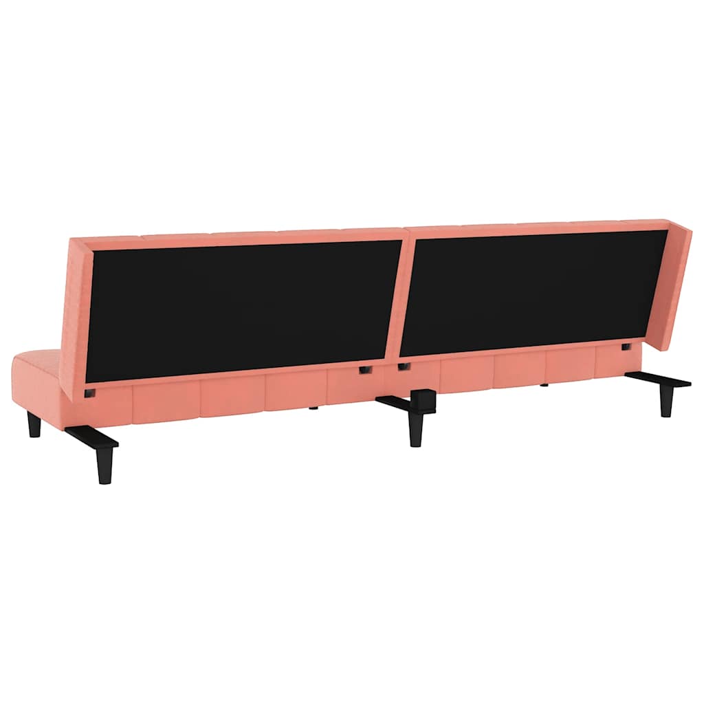 2 Seater Sofa Bed in Pink Velvet