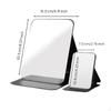 Portable folding cosmetic mirror, handheld desktop stand, travel size for men, dorm, office Black