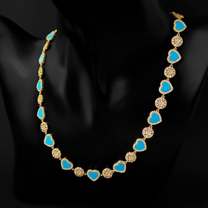 Stříbro S925 Nový duhový sedmikráskový perlový přívěsek pro štěstí Modrý náhrdelník Láska Letní nezbytnost Luxusní značka Monako Šperky