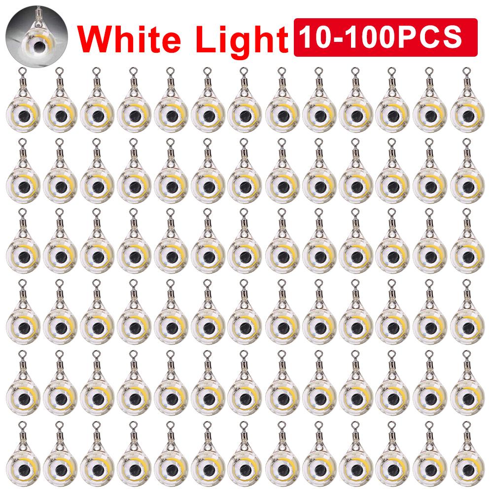 1-100PCS LED Attracting Fish Light Eye Shape Luminous Fish Lamp Lure Deep Drop Colorful Electronic Underwater Squid Fishing Bait