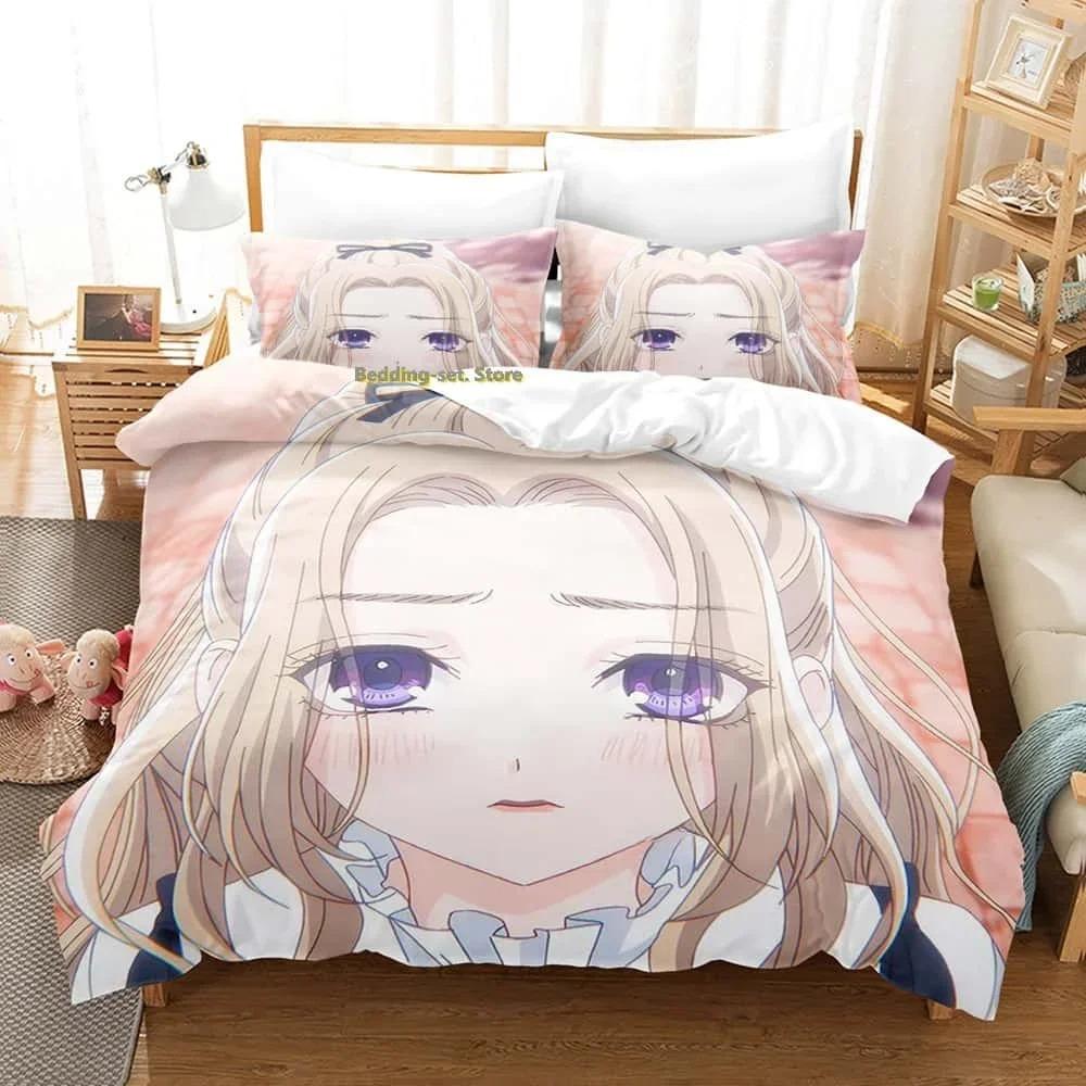 Comfortable Anime Print Bedding Set With Duvet Cover And Pillowcases Single Twin Full Queen King Sizes For Adults And Kids