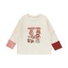 Girls' Cartoon Faux Two-Piece Long Sleeve T-Shirt