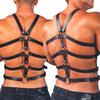 Fashion Punk Belt Adjustable Chest Lingerie Belt Harness Men Suspenders Harness, Black PU Leather Body Harness for Men