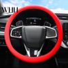 All-weather Car Steering Wheel Cover Silicone Solid Color Wear Resistant Decorative Auto Accessory Non-slip Design Simple Installation Universal