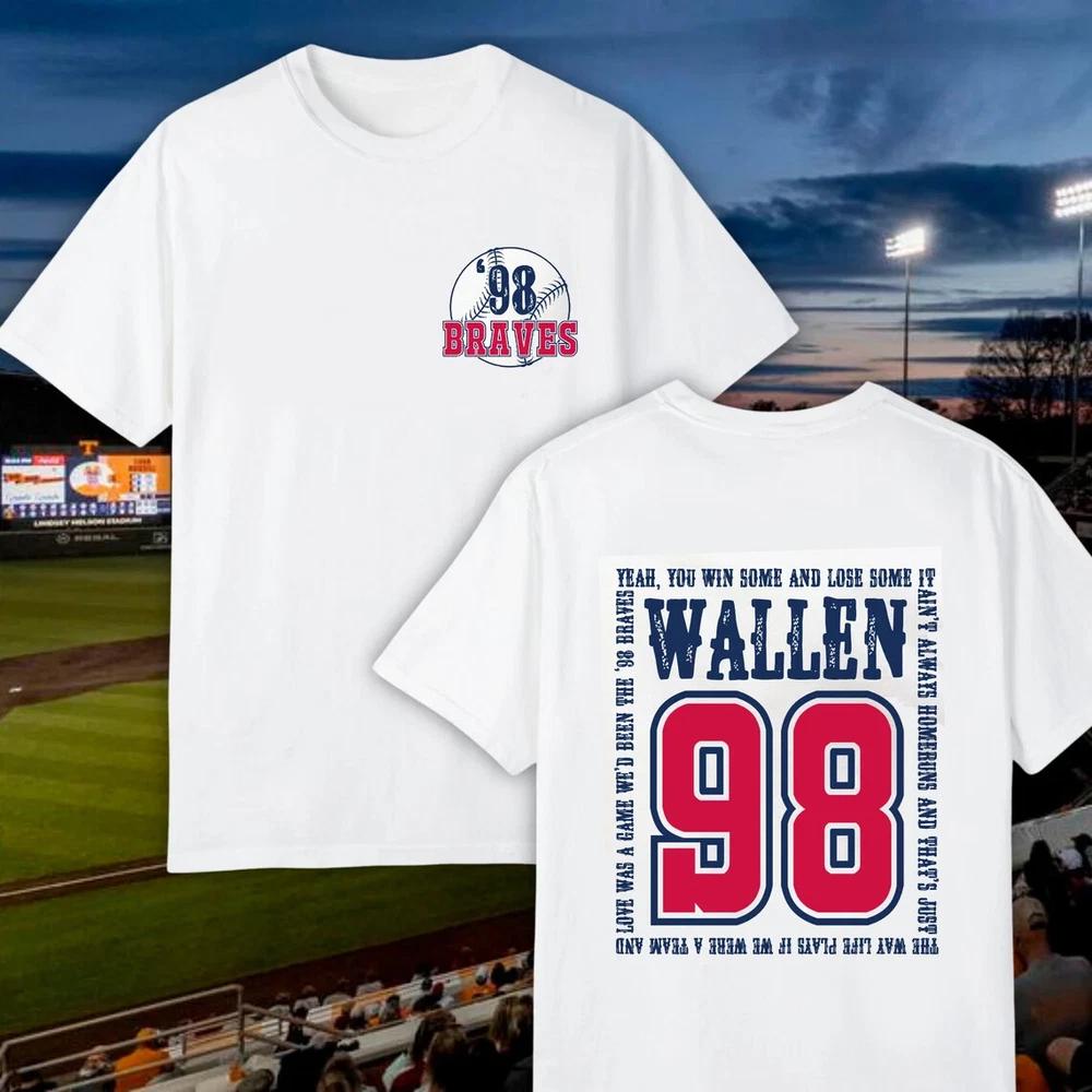 Morgan Wallen 98 Braves TShirt Hoodie Sweatshirt Wallen Country Music Shirt S