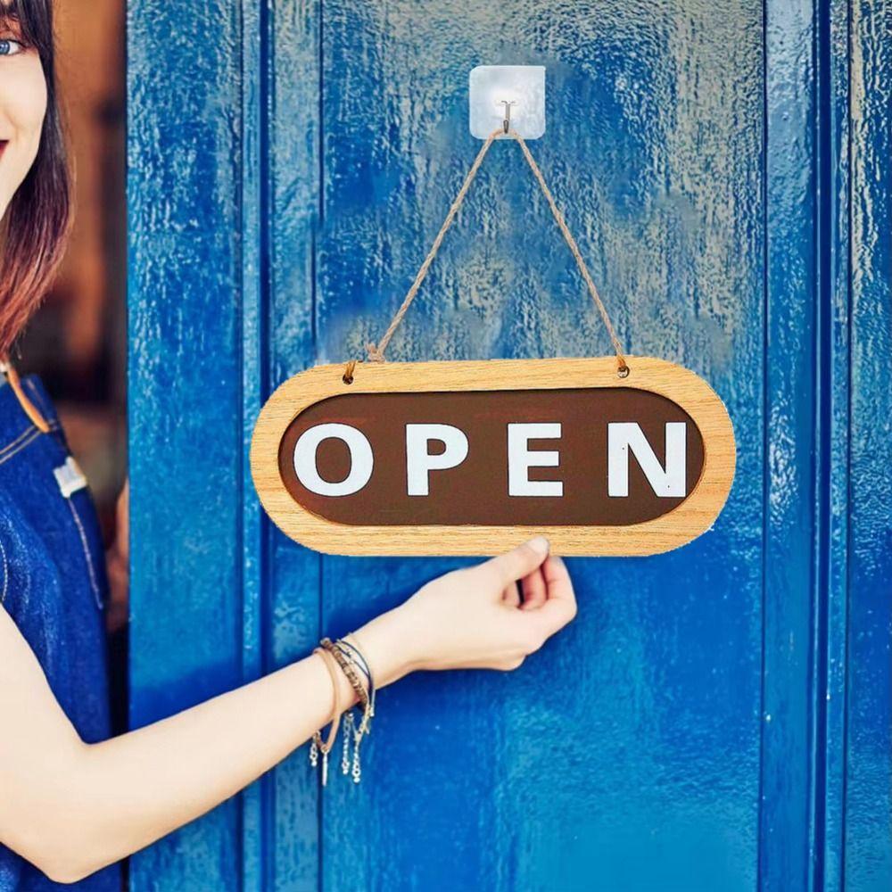 OPEN/CLOZED Store Closed Board Rope Hanging Door Hanging Tag Double Sided Door Sign  Shop Use