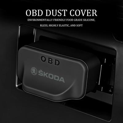 For Car Silicone OBD Dust Cover Waterproof Protective Cover Fabia Kodiaq Kamiq Superb Yeti Octavia Enyaq Rapid Kybf34