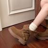 Fashion Studded Metal Buckle Platform Single Boots Women's Autumn New Round Toe Upper Foot Non-Slip Block Heel Short Boots