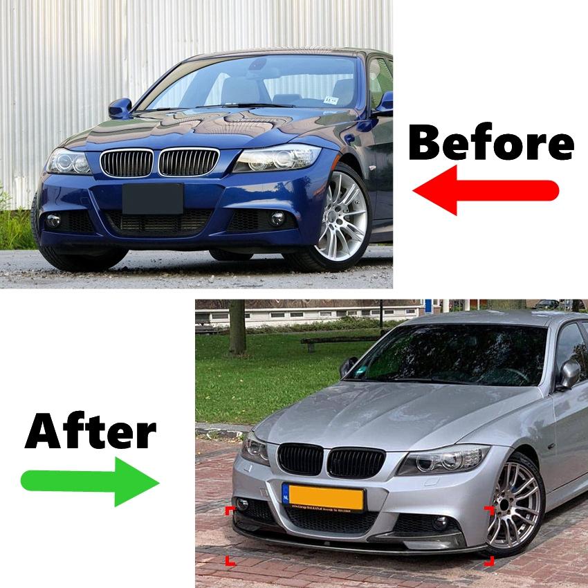 Przedni spoiler zderzaka, boczne splittery, zestaw spoilerów, osłona lampy przeciwmgielnej do BMW serii 3 E90 E91 LCI M Sport 2009 2010 2011 2012
