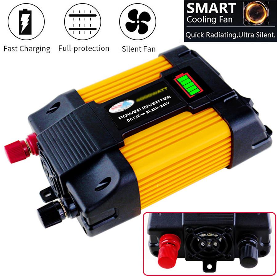 6000W Peaks Power 12V DC TO 110V 220V AC Car Power Inverter Solar Converter