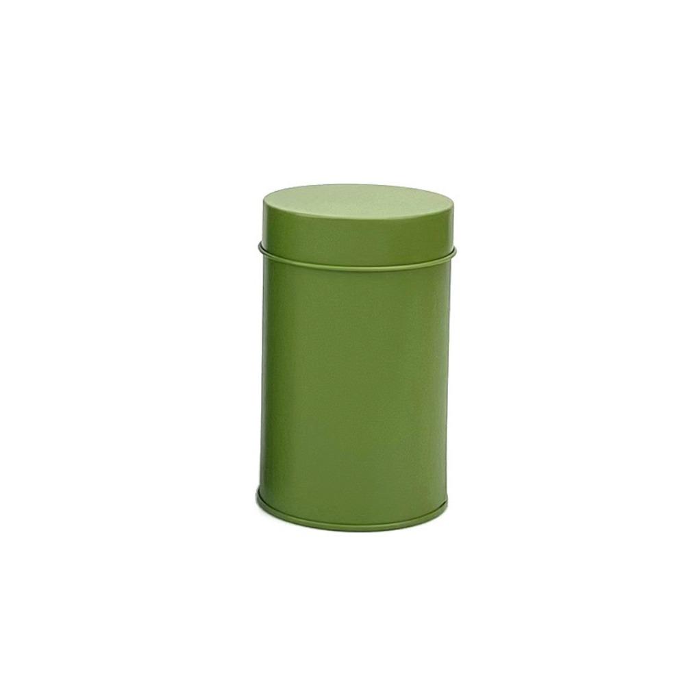 Double Seal Lid Tinplate Tea Canister Dust-resistant Moisture-resistant Tea Storage Tin Drop-resistant Cylindrical S зелёный