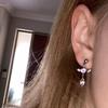 Heart Angel Wings Dangle Earrings Heart Zircon Drop Dangle Earrings Women Ear Cuff Charm Earring for Girl Valentine Gift
