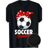 European Size Men'S & Women'S Retro Soccer Graphic T-Shirt - 220gsm Heavyweight Pure Short Sleeve Tee with Soccer & "Soccer Grandm" Print
