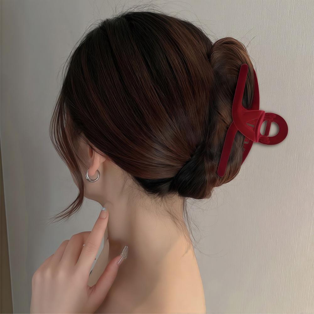 Trendy Flocked Bow Square Claw Clip for Women - Cross Bun & Ponytail Hairstyling