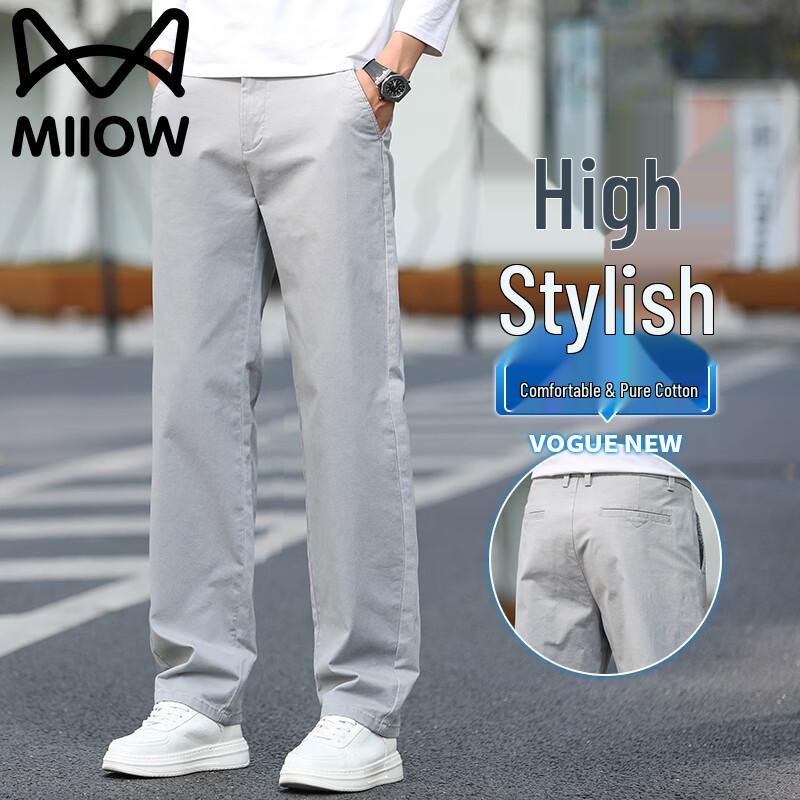 MiiOW Men s Summer Straight-Leg Loose Casual Pants 32