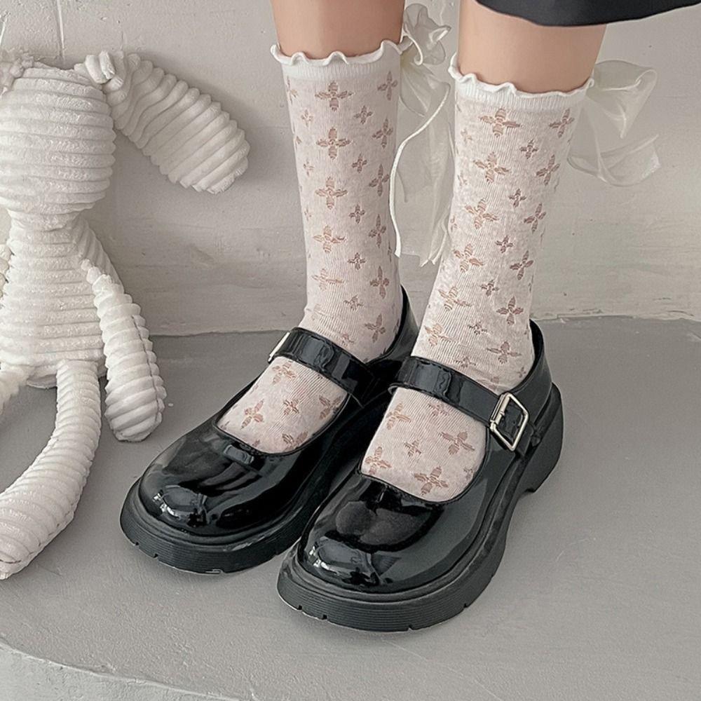 

Sweet Simple Lace Fashion Bow Spring Women Socks Lolita Socks Cotton Frilly Ruffle