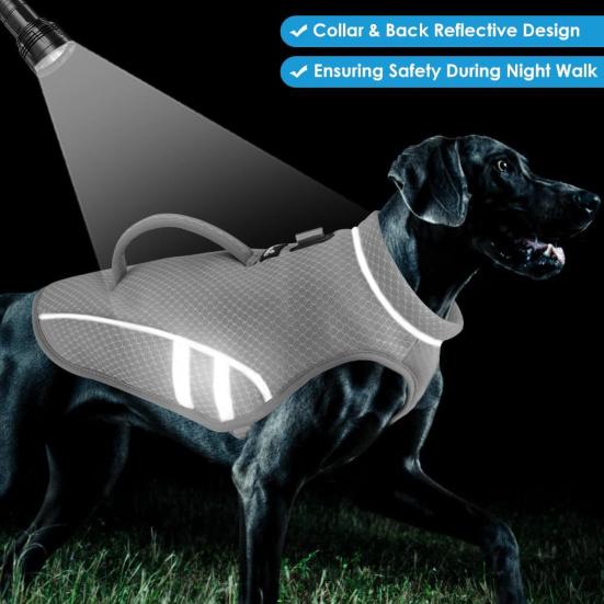 Dog Cooling Vest Rapid Cooling Technology Pet Clothes with Reflective Strips Summer UV Protection Cooling Jacket for Outdoor Hiking Walking