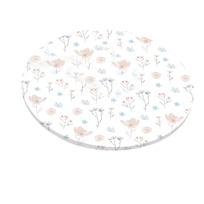 Round Table Cover Waterproof Dustproof Plant Printing Elastic Band Tablecloth Wedding Party Table Cover Kitchen Dining Decor
