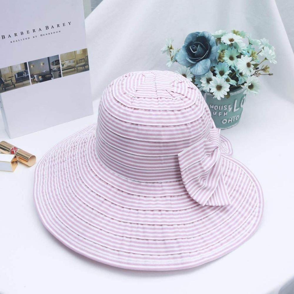 

Anti-Sun Bucket Hat Bowknot Beach Hat New Fisherman Hat Gift рожевий