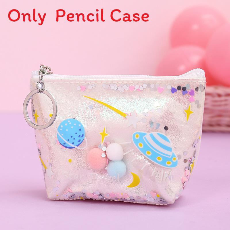 Star Planet Galaxy Flowing Sand Pencil Case With Waterproof Laser Material For Students And Teens