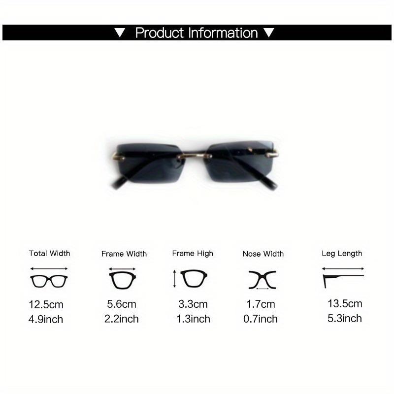 1PairY2K Inspired Rimless Fashion Glasses Decorative Eyewear for Men and Women Perfect for Casual Streetwear Parties and Holiday