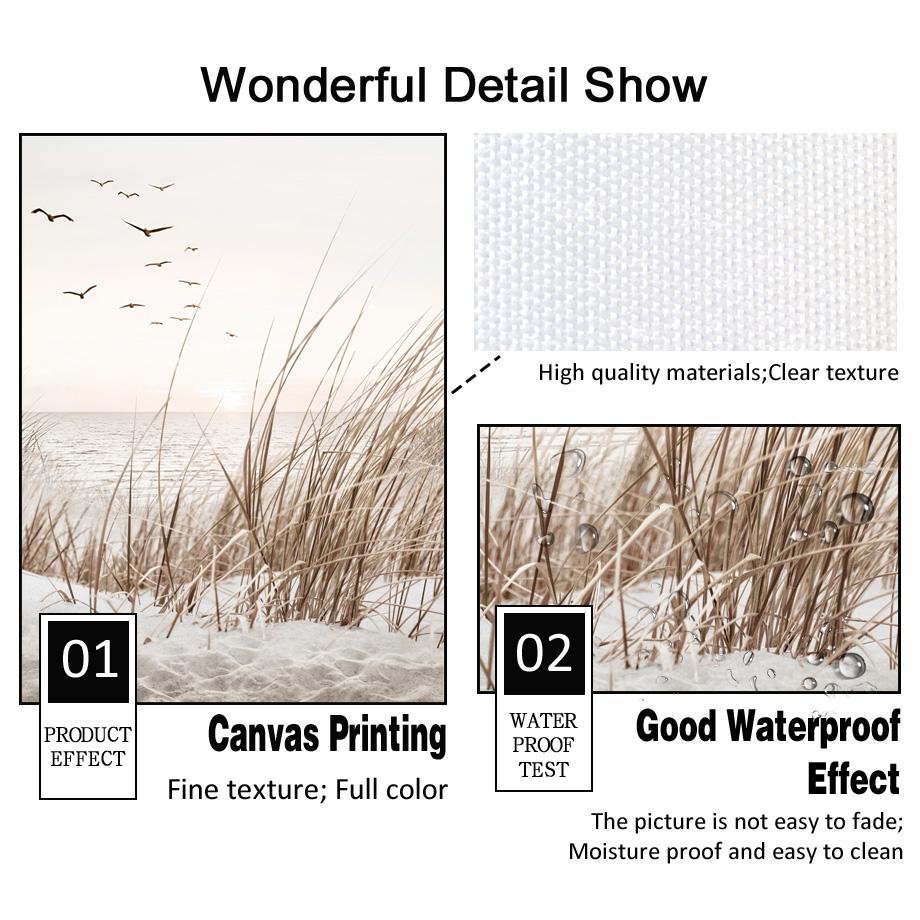 Bunny Tail Grass Reed Flower Beach Sand Wall Art Nordic Posters And Prints Canvas Painting Wall Pictures For Living Room Decor