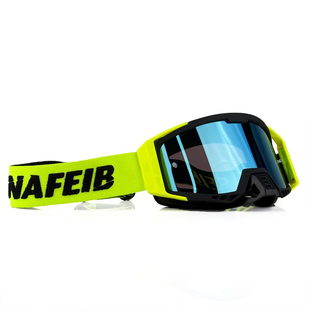 NAFEIB Universal Motocross Goggles UV400 Windproof Dustproof Impact Resistant for Helmet Dirt Bike ATV Off Road Riding Safety Ge