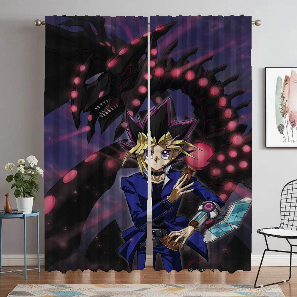 

Домашний интерьер затемняющие кухонные шторы для гостиной шторы для комнаты 2 панели Yu-Gi-Oh Shades Halloween Decoration Partition W50xH70cmx2pcs-CL