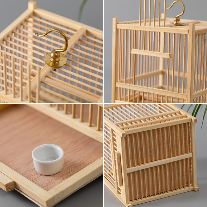 Large Cricket Cage for Insects Bamboo Weaving Katydid and Mantis Habitat Insect Enclosure Ventilation Pet Terrarium for Cicadas