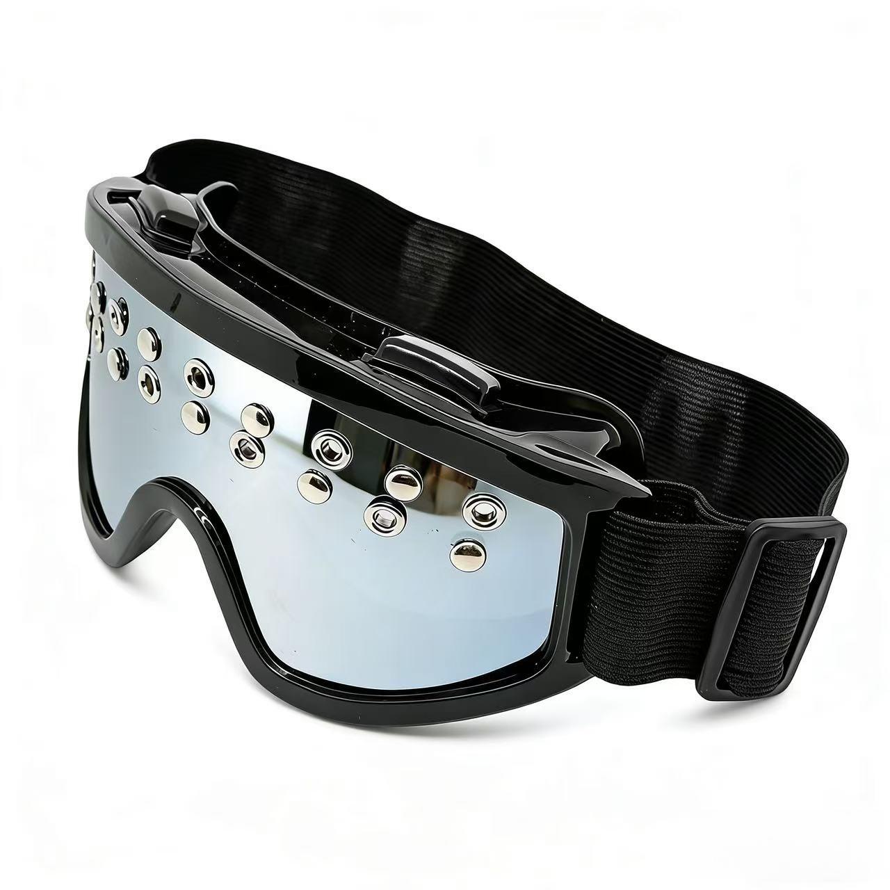 

Punk Rivet Motorcycle Goggles Windproof Cycling Ski Sunglasses UV Protection Music Festival Party Cosplay Eyewear for Men Women