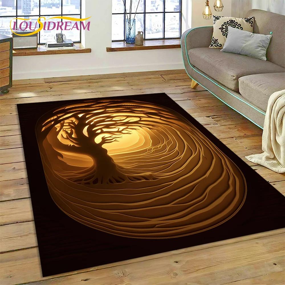 Tree of Life Nature Viking Yggdrasil Norse Carpet Rug for Bedroom Living Room Home Sofa Decoration,Child Large Decor Floor Mat