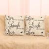Nieuwe Live Laugh Love Quotes Kussenhoes Woondecoratie Katoenen Linnen Kussensloop