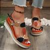 Fashion Wedges Shoes for Women 2024 Summer Women's Designer Sandals Wear-resistant and Slip-resistant Thick-soled Gladiator Sandals