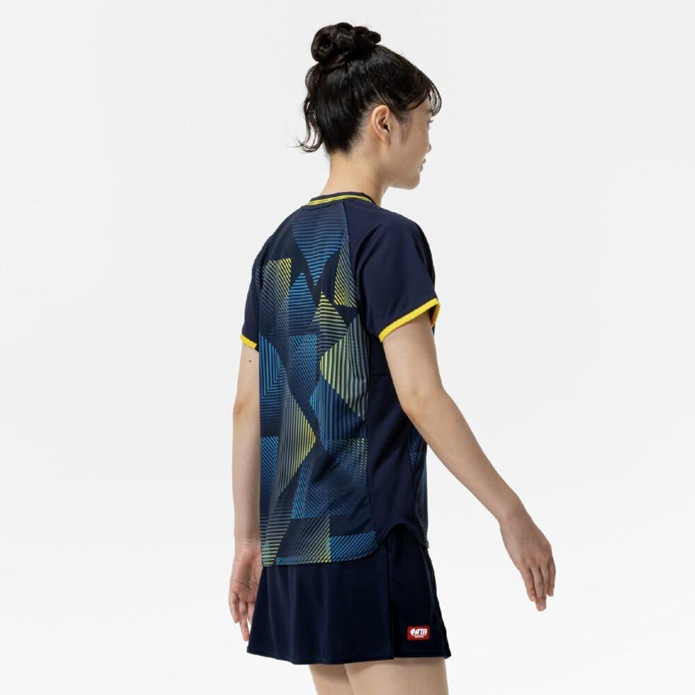 Table Tennis Game Short JTTA Dress Size 82JAC200 Shirt, Sleeve, Certified, Moisture-Wicking, Quick-Drying, Women's, Navy, L,