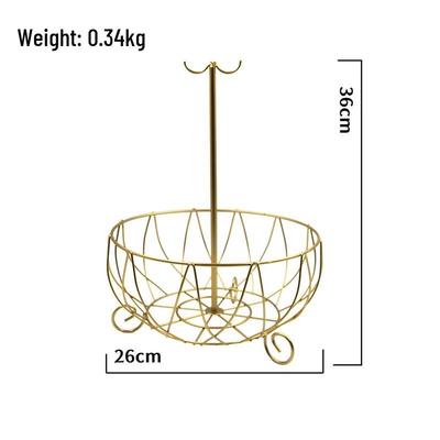 Golden Iron Hook Fruit and Snack Basket