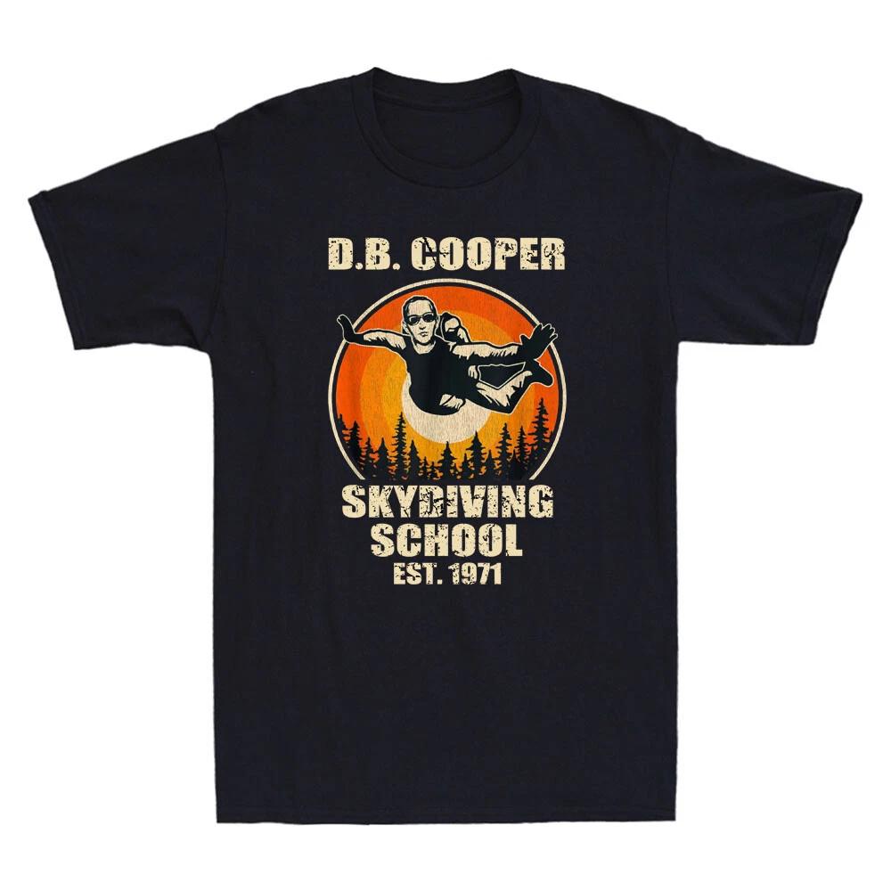 DB Cooper Skydiving School Est.1971 Funny DB Cooper Meme Vintage Men s T-shirt M