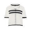 2026 Spring European & American Style Women's Lapel Hollow Short Sleeve Knitwear