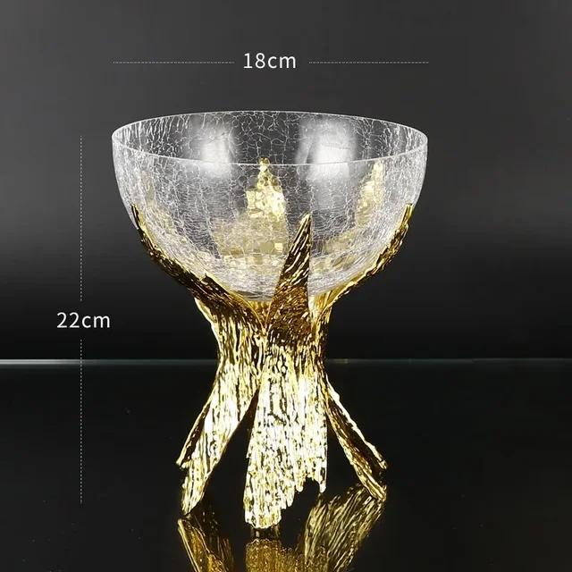 Light Luxury Metal Glass Fruit Plate High Foot Wedding Party Candy Snack European Home Decoration