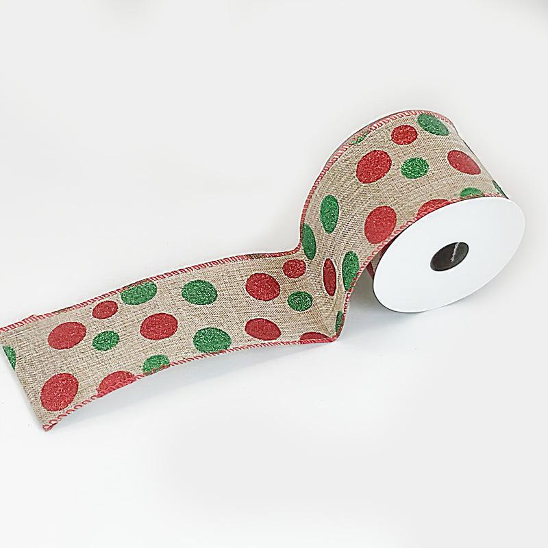 

1pc Glitter Polka Polka Dot Candy Wired Ribbon - for Wreaths, Gift Wraps, Wreaths, Pendants, New Years, Boxing Day, Birthdays, Christmas, Easter 1 Pc