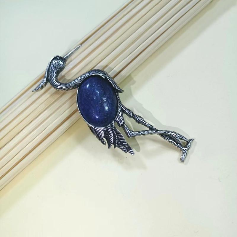 Fairy Tale Animal Brooch Pendant In Purple Crystal And Agate For Fashion Lovers