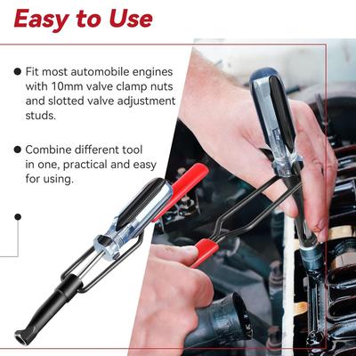 Lock Nut Valve Wrench Jam Nut Valve Adjustment Tool Stainless Steel 10mm Lock Nut Valve Adjustment Tool with 7 1/2in Long Handle