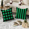 Black And Green Cushion Cover Breathable Linen Pillow Cover Skin-Friendly Home Decor Pillowcase With Hidden Zipper