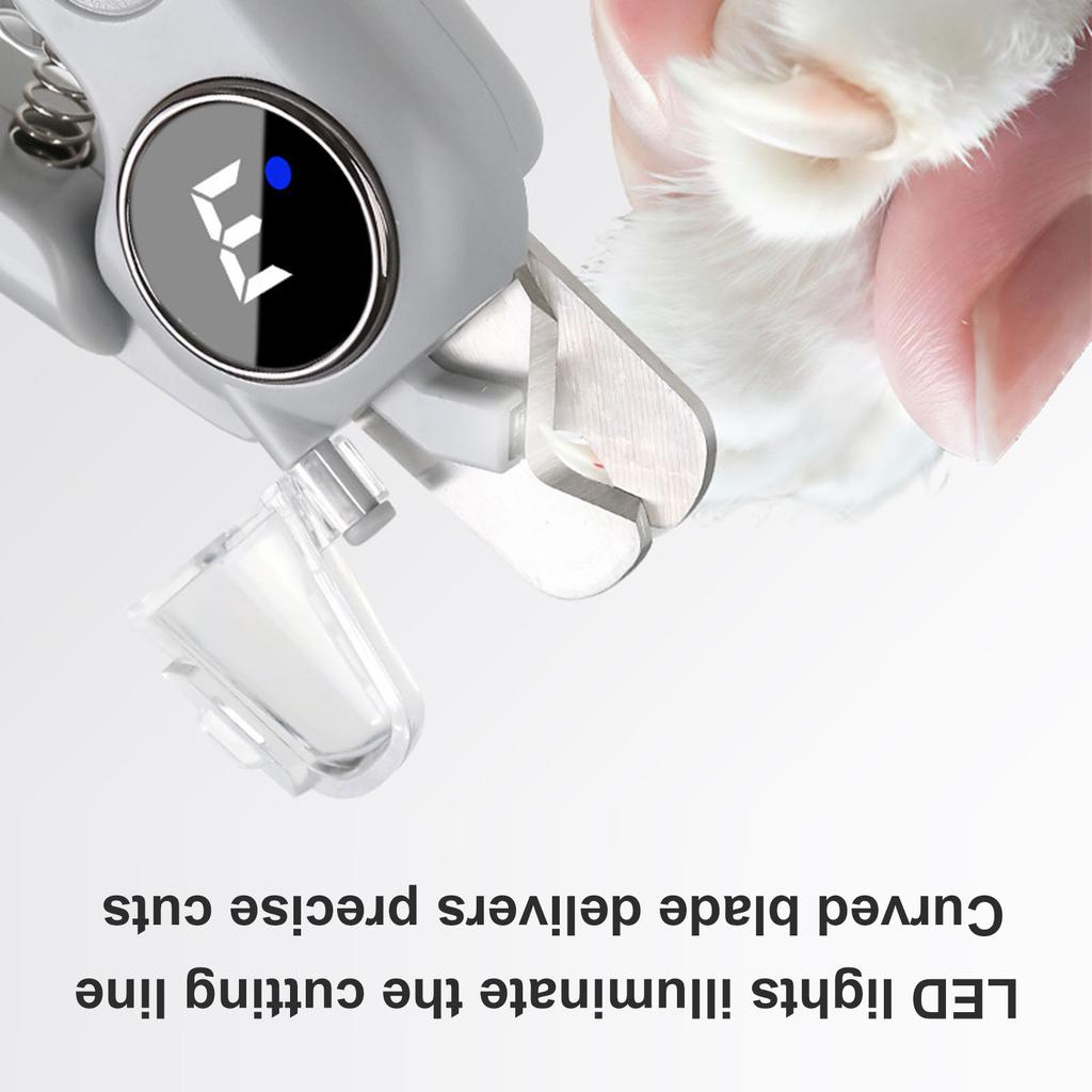 2-in-1 Electric Dog Nail Clippers Equipped with 2 LED Lights Pets Claw Trimmer Safety Protection for Small To Large Dogs