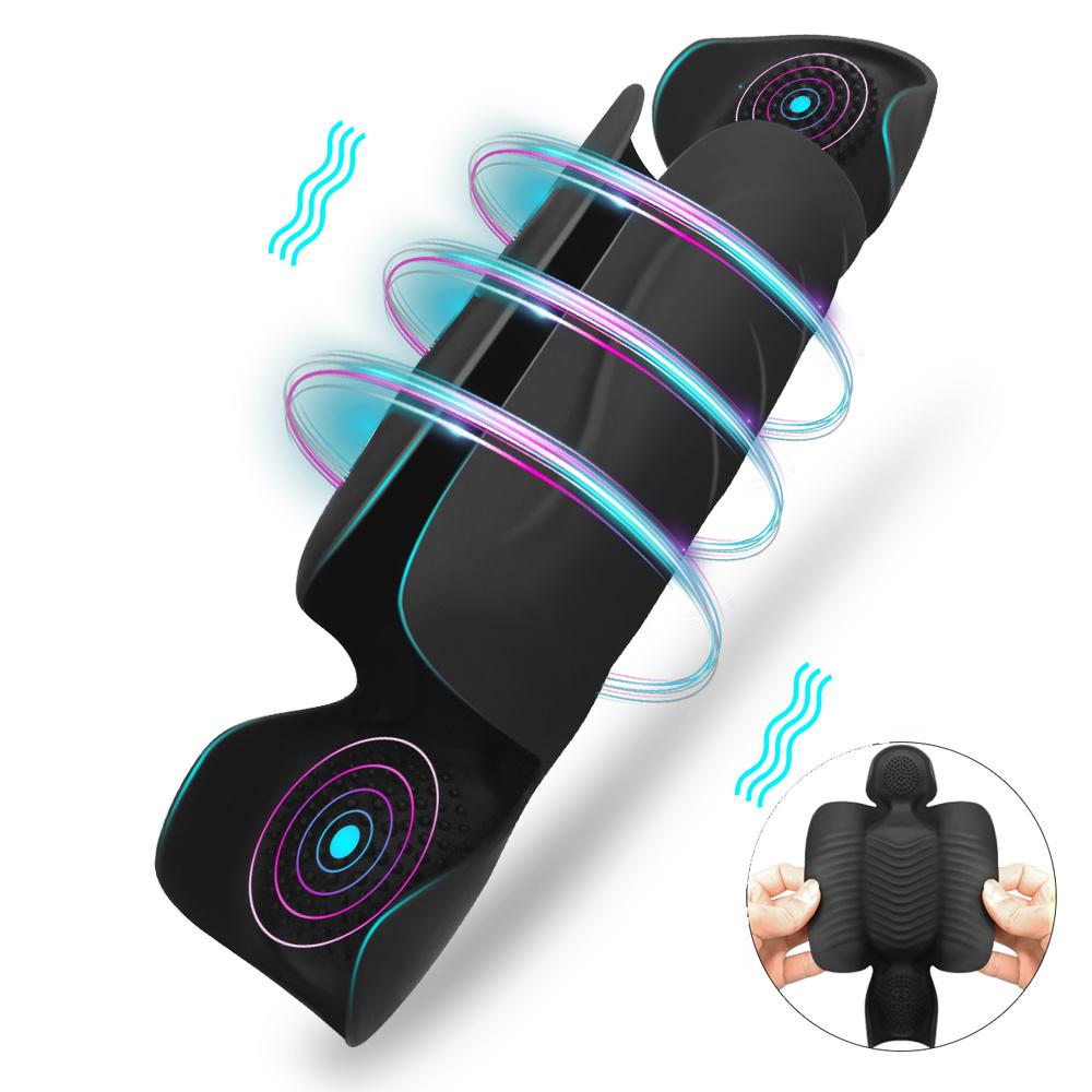 Male Automatic Masturbator Adjustable 10 Frequency Vibration Masturbation Cup Trainer Delayed Ejaculation Adult Sex Toys 18