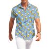 Camicia Casual da Uomo a Maniche Corte con Bottoni e Stampa Festival della Birra Tessuto Leggero Traspirante Vestibilità Rilassata Top Estivo