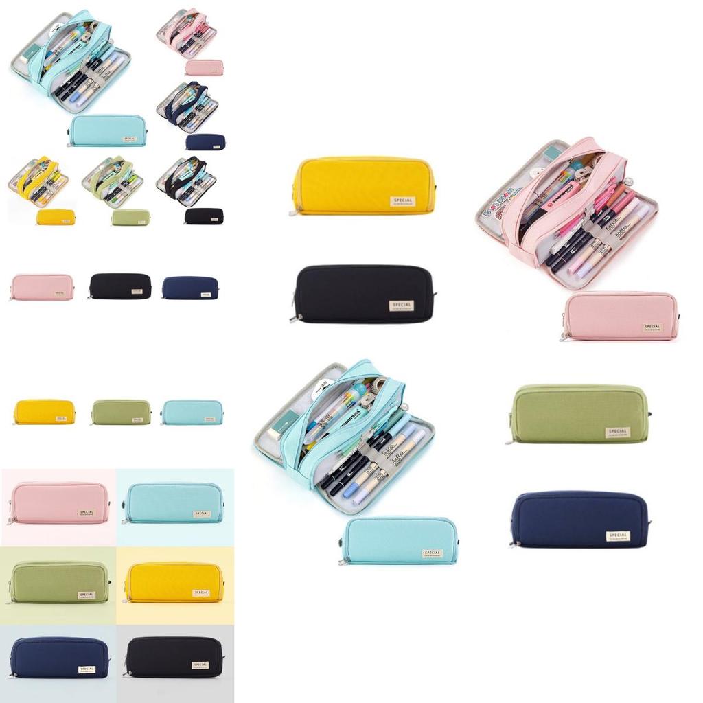 Koreansk stil kanvaspennväska multifunktionell brevpapperspåse