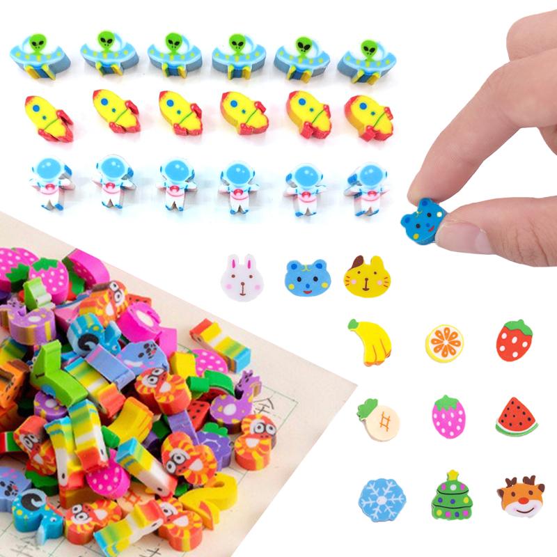 100-300PCS Mini Eraser Cute Little Animal Fruit Cake Eraser Stationery Rewards Gift Kid Desk Pet Party Favors Carnival Gifts ZYF